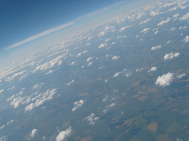 독일 하늘 비행기에서